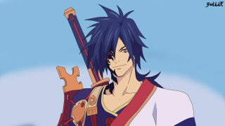 Blue haired man sword outfit - blue hair holding free wallpaper