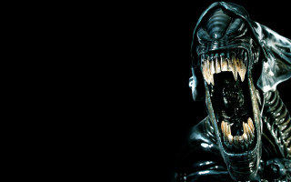 Creepy alien open mouth teeth - tooth wide free wallpaper