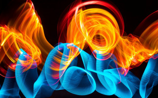 Fiery volumetric wave glowing molten - the dark background free wallpaper