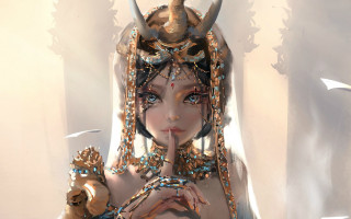 Horned woman fantasy art anna - horn and horns free wallpaper