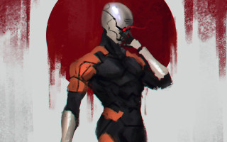 Futuristic suit man wine cyberpunk - a bottle of wine free wallpaper