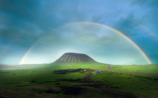 Rainbow green hill house road - the hill free wallpaper