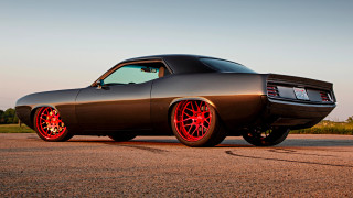 Black car red wheels road - anthony palumbo free wallpaper