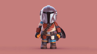 Cartoon starwars character standing pink - figurativism free wallpaper