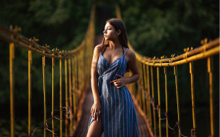 Blue dress bridge fashion blurry - skirt free wallpaper
