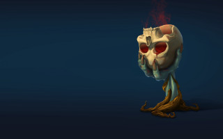 Strange skull eyed flame mouth - a flame free wallpaper