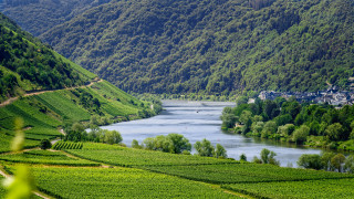 River valley hillside landscape impressionist - hill free wallpaper