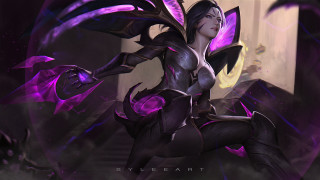 Futuristic woman wings sword purple - wing and a sword free wallpaper