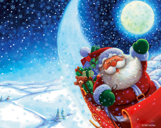 Santa claus sleigh snow reindeer - hd wallpaper free wallpaper