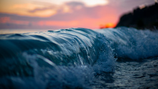 Wave sunset beach pink sky - ocean free wallpaper