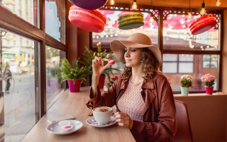 Woman cafe coffee food cowboyhat - professional free wallpaper