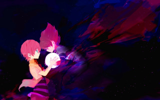 Girl heart astronaut starry night - a dark space free wallpaper
