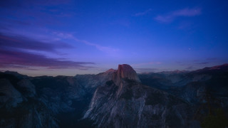 Mountain purple sky stars moon - anamorphic free wallpaper