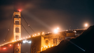 Bridge lights night red lamp - dennis ashbaugh free wallpaper for desktop