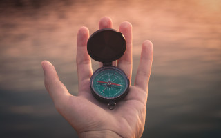 Person compass water sunset realistic - sunrise free wallpaper