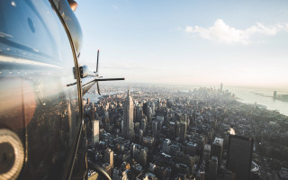 Cityscape plane window reflection sunset - city free wallpaper