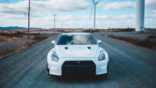 White sports car gravel road 2 - near free wallpaper for desktop