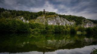 Lake forest castle cloudy sky - ferenc joachim free wallpaper