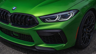 Green bmw car hood up - detailed face free wallpaper