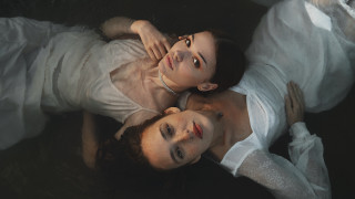 Two women white dresses gloves - elinor proby adams free wallpaper