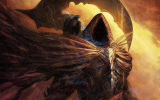 Dragon bird wings spread yellow - bastien lecouffedeharme free wallpaper