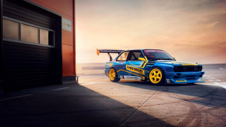 Blue yellow car parking lot - caspar wolf free wallpaper