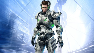 Futuristic man cobra helmet blue - a sci free wallpaper