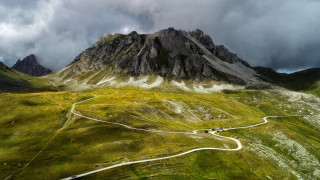 Mountain road cloudy sky fantasy - road free wallpaper