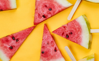 Watermelon popsicle circle yellow background - a circle free wallpaper
