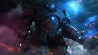 Futuristic robot clouds glowing eyes - the cloud free wallpaper