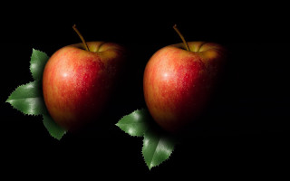 Apples leaves black background starry - a red apple free wallpaper
