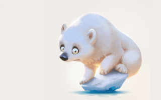 Polar bear surprised ice artstation - polar free wallpaper