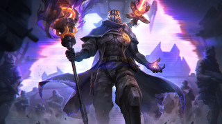 Man sword helmet staff fire - dada free wallpaper