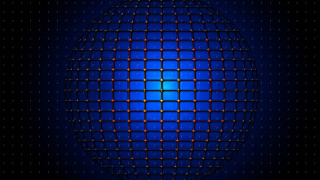 Blue grid holography astronaut fireworks - pincushion len free wallpaper