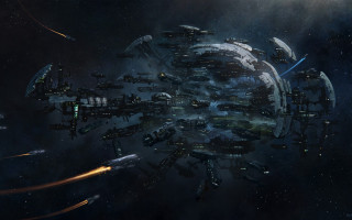 Space station lights smoke aliens - a space station free wallpaper