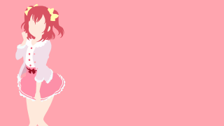 Girl pink dress bow head 2 - lineart free wallpaper