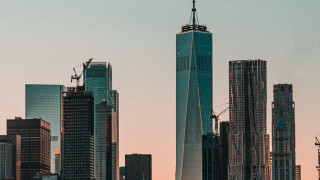 City skyline plane tall building - a crane free wallpaper