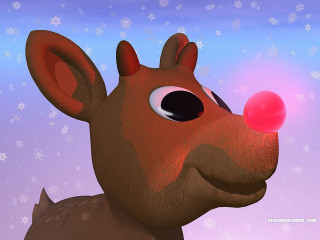 Cartoon deer bubble pink snowflakes - its mouth free wallpaper