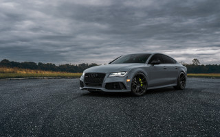 Grey car paved road cloudy - a grey car free wallpaper