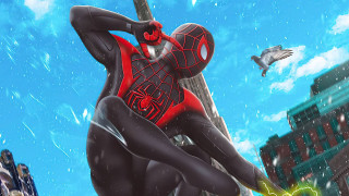 Spiderman rain pole bird city - overhead free wallpaper