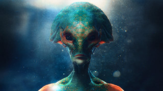 Alien blue orange red nose - beeple free wallpaper