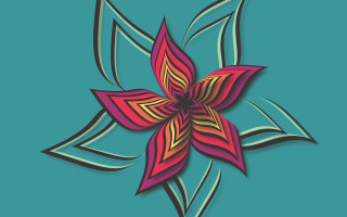 Red flower green background gradient - a red flower free wallpaper