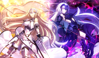 Anime swords female fire smoke - sword free wallpaper