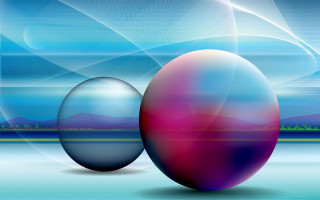 Two eggs blue pink sky - digital free wallpaper for desktop