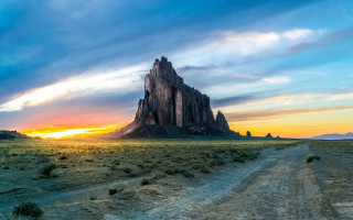 Desert mountain sunset clouds dirt - david martin free wallpaper