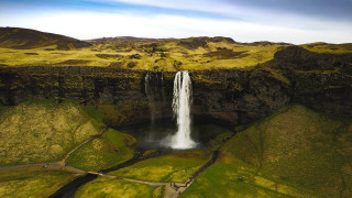 Waterfall valley road tiltshift nature - evaline ness free wallpaper for desktop