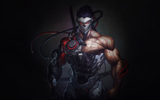 Overwatch demon chest cyberpunk male - his chest and chest free wallpaper