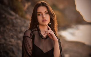 Sheer shirt water pose elina - under her chin free wallpaper