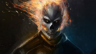 Demonic fiery man glowing eyes - his forehead free wallpaper