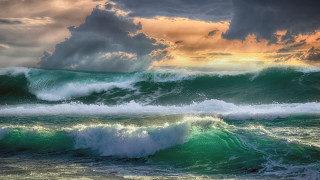 Large wave stormy ocean sky - a surfboard free wallpaper